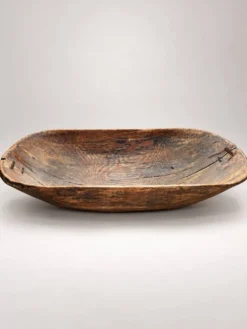 Ancienne auge à pétrir monoxyle en bois – art populaire