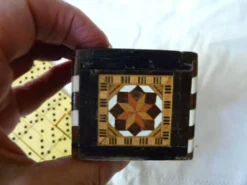 Ancienne Boîte 28 dominos en Marqueterie Syrie Vintage