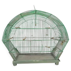 Ancienne Cage à Oiseau Verte