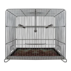 Ancienne cage à oiseau vert mint métal vintage