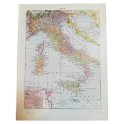 Ancienne carte de l'Italie de 1928