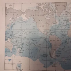 Ancienne carte des océans de 1922