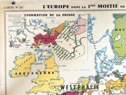 Ancienne carte Hatier Trotignon 220-21, 1950 Europe 16e 17e Renaissance