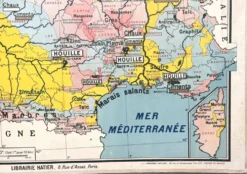 Ancienne carte scolaire Hatier Brunhes 32, 1940 - France minérale