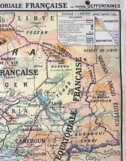 Ancienne carte scolaire Hatier 51, 1930, Afrique occidentale équatoriale