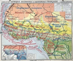 Ancienne carte scolaire Hatier 51, 1930, Afrique occidentale équatoriale