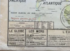Ancienne carte scolaire Vidal-Lablache 22, 1958 - Planisphère, colonies