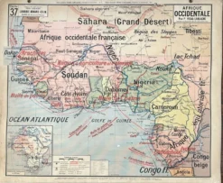 Ancienne carte scolaire Vidal-Lablache 37, T10, 1914 - Afrique occidentale