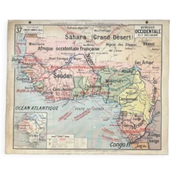Ancienne carte scolaire Vidal-Lablache 37, T10, 1914 - Afrique occidentale