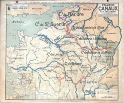 Ancienne carte scolaire Vidal Lablache 6, Mézières, T36, 1910 France Canaux