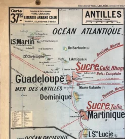 Ancienne carte scolaire Vidal-Lablache 37, T36, 1930 Afrique occidentale