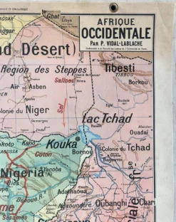 Ancienne carte scolaire Vidal-Lablache 37, T36, 1930 Afrique occidentale