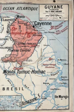 Ancienne carte scolaire Vidal-Lablache 37, T36, 1930 Afrique occidentale
