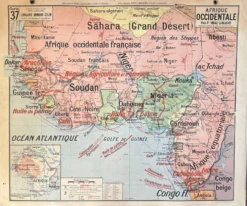 Ancienne carte scolaire Vidal-Lablache 37, T36, 1930 Afrique occidentale