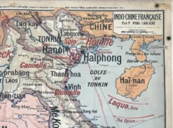 Ancienne carte scolaire Vidal-Lablache 36, 1914, T14 – Indochine française