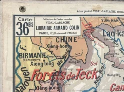 Ancienne carte scolaire Vidal-Lablache 36, 1914, T14 – Indochine française