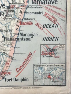 Ancienne carte scolaire Vidal-Lablache 36, 1914, T14 – Indochine française