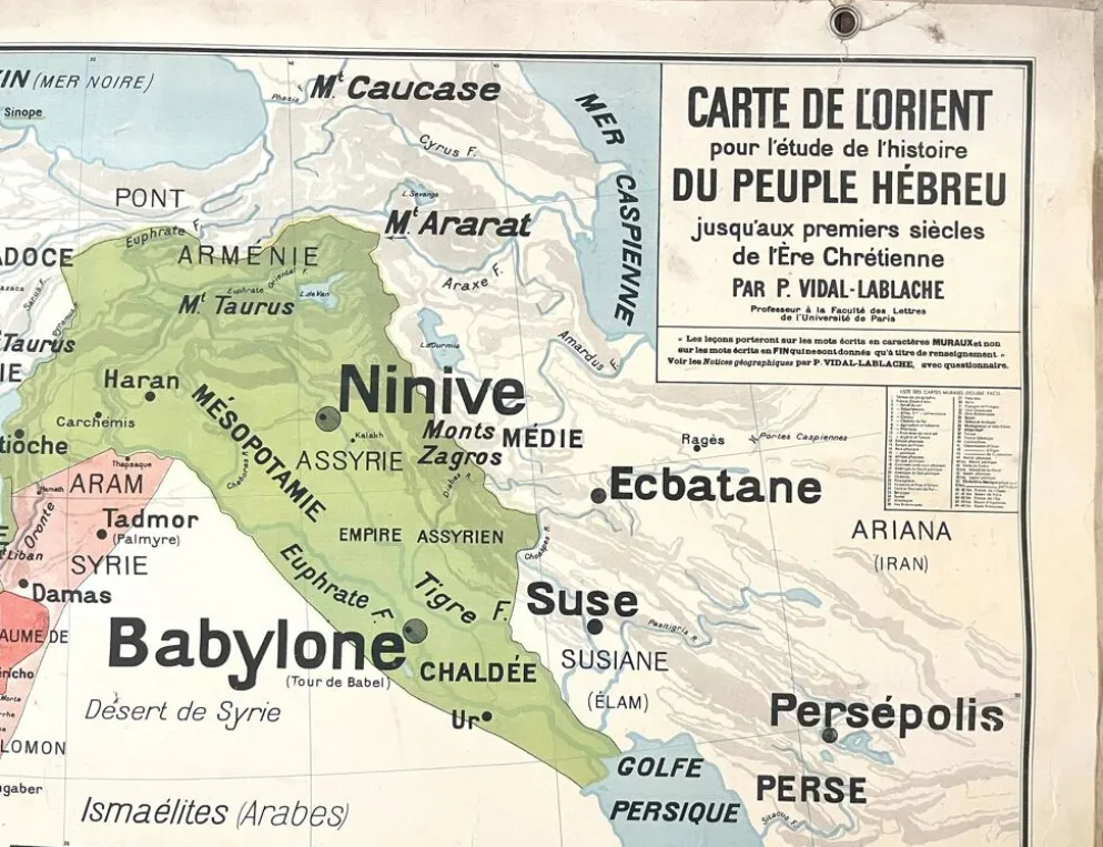 Ancienne carte scolaire Vidal-Lablache 23, 1940, T52 - Orient Palestine