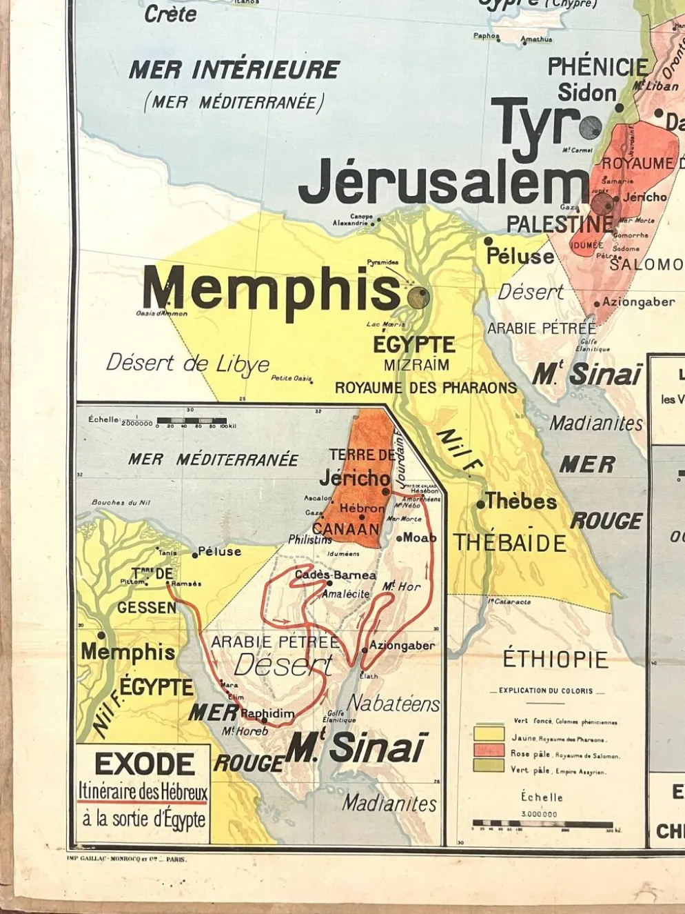 Ancienne carte scolaire Vidal-Lablache 23, 1940, T52 - Orient Palestine
