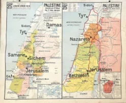 Ancienne carte scolaire Vidal-Lablache 23, 1940, T52 - Orient Palestine