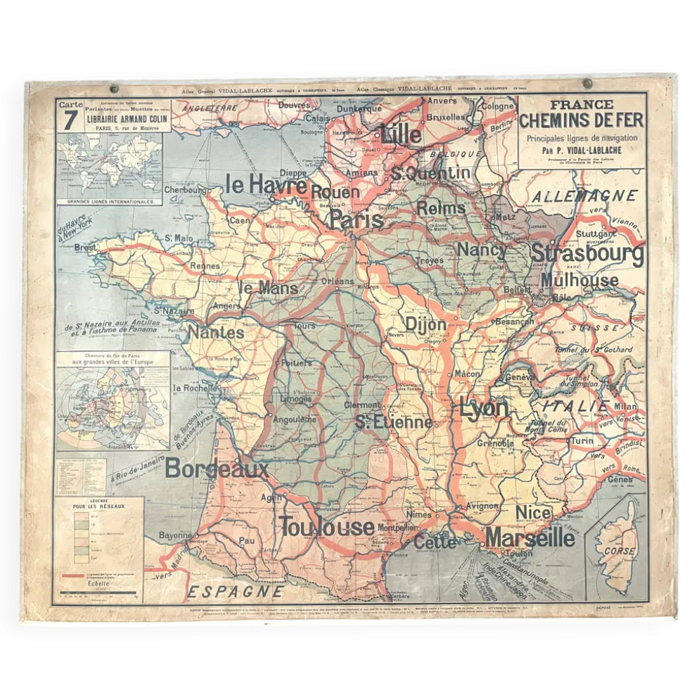 Ancienne carte Vidal-Lablache 7, Mézières, T41, 1900 - France Trains