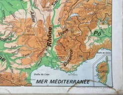 Ancienne carte Vidal-Lablache 301, 1950 - France, départements, fleuves