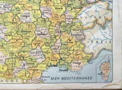 Ancienne carte Vidal-Lablache 301, 1950 - France, départements, fleuves