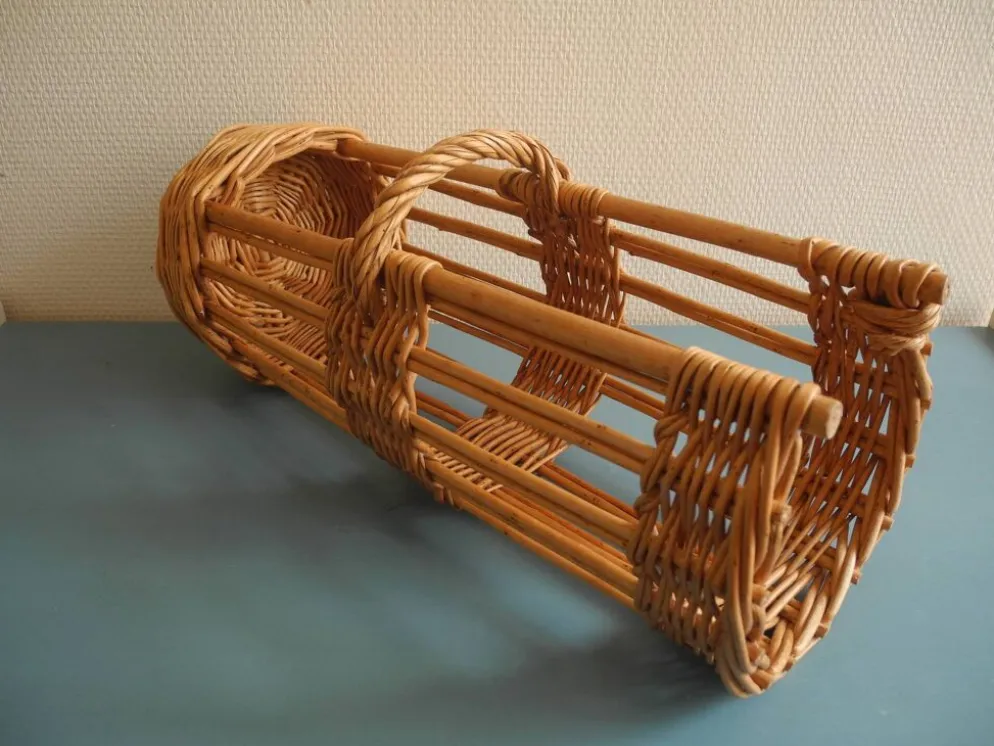 ancienne claie pain osier panier déco vintage wicker bread rack basket