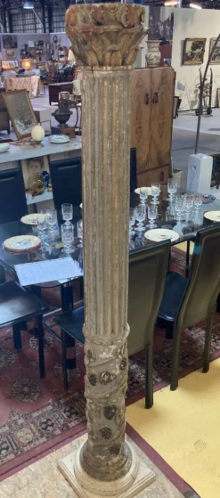 Ancienne Colonne en bois sculpté - XVIIIe