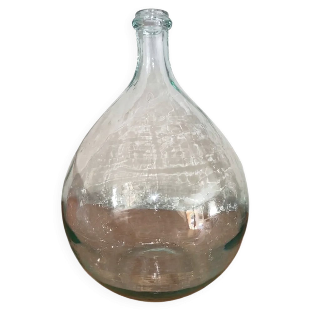 Ancienne Dame-Jeanne Signée SN (Souchon-Neuvesel) - Verre Soufflé Turquoise
