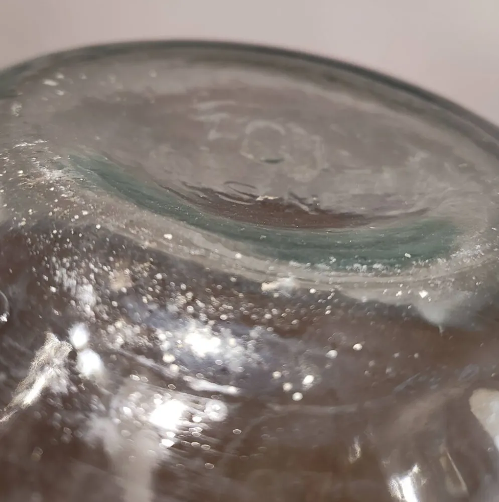 Ancienne Dame-Jeanne Signée SN (Souchon-Neuvesel) - Verre Soufflé Turquoise
