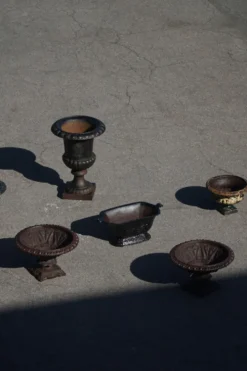 Ancienne jardinière en fonte avec poignées, française, années 1900-1920