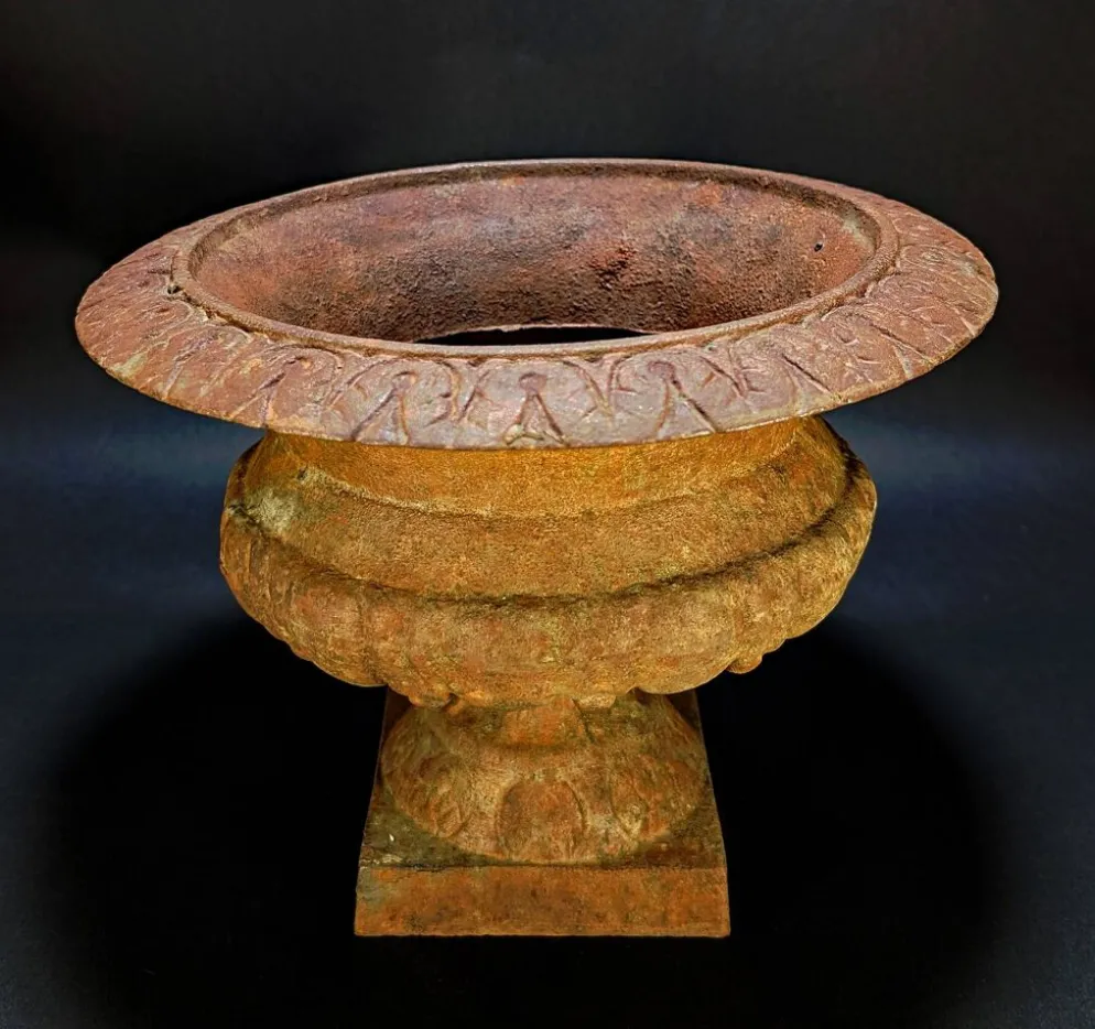 Ancienne Jardinière en Fonte – Vasque Médicis sur pied – 27 cm – 5,5 kg