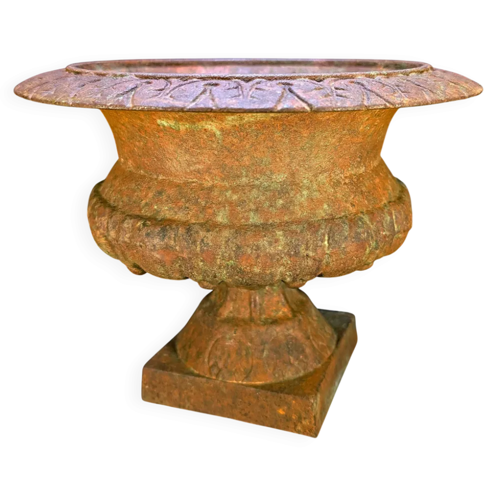 Ancienne Jardinière en Fonte – Vasque Médicis sur pied – 27 cm – 5,5 kg