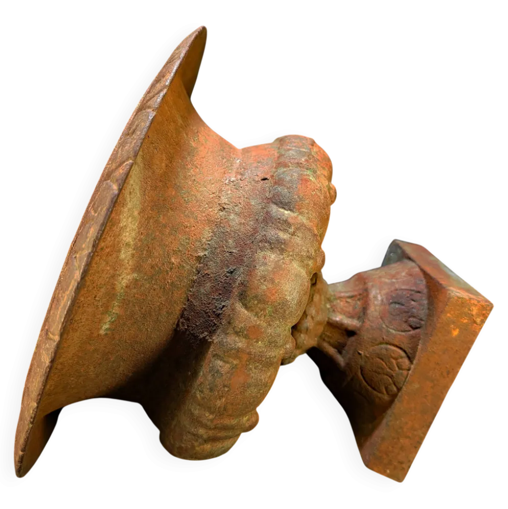 Ancienne Jardinière en Fonte – Vasque Médicis sur pied – 27 cm – 5,5 kg