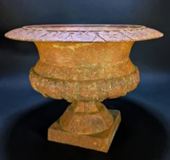 Ancienne Jardinière en Fonte – Vasque Médicis sur pied – 27 cm – 5,5 kg