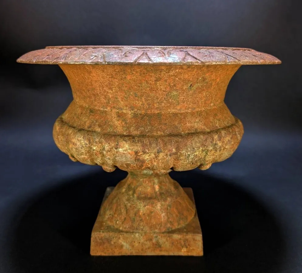 Ancienne Jardinière en Fonte – Vasque Médicis sur pied – 27 cm – 5,5 kg
