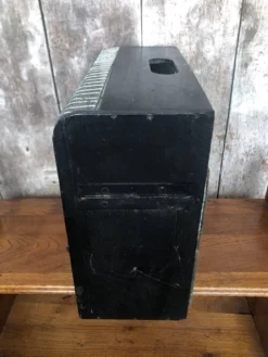 Ancienne petite cage a oiseaux caoa bois + métal + bac plastique vintage