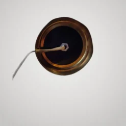 Ancienne petite lampe oeuf métal crème/métal doré goût maison charles annee