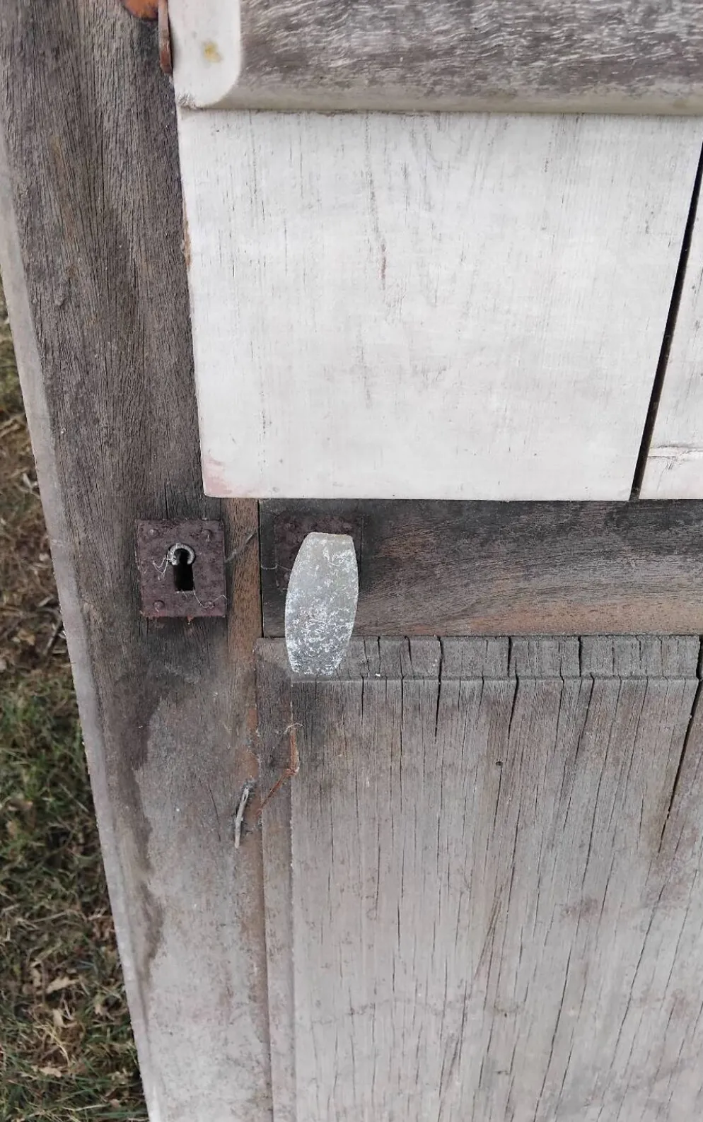 Ancienne porte avec volets en bois Vintage