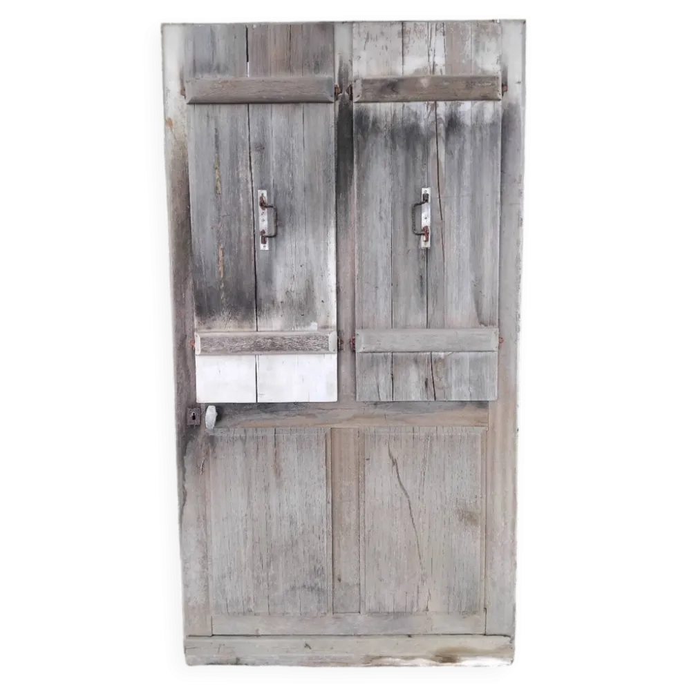Ancienne porte avec volets en bois Vintage