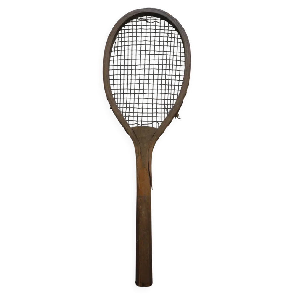 Ancienne raquette de tennis en bois, 1900