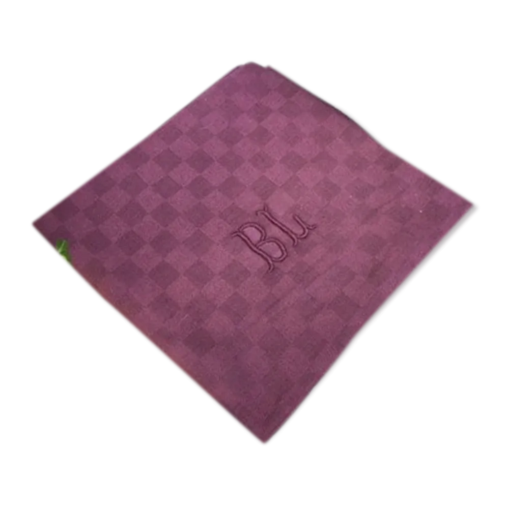 Anciennes serviettes de tables couleur prune monogramme BL