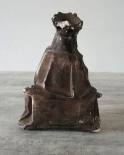 Ancienne Statuette en Plâtre : Vierge à L'Enfant Assise