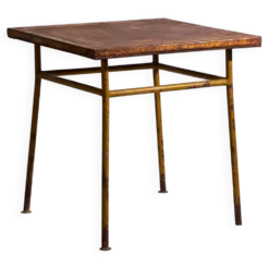 Ancienne table d’extérieur de couleur ocre (c.1920)