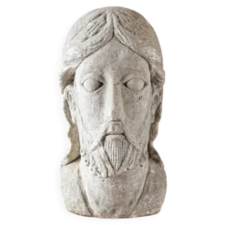 Ancienne tête de Christ de Vézelay en pierre reconstituée