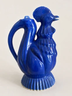 Ancienne verseuse coq bleu cobalt