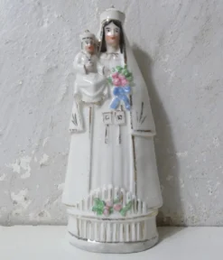 Ancienne vierge Marie statue en porcelaine Notre Dame 16,5 cm
