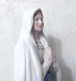 Ancienne vierge Marie statue en biscuit XIXème
