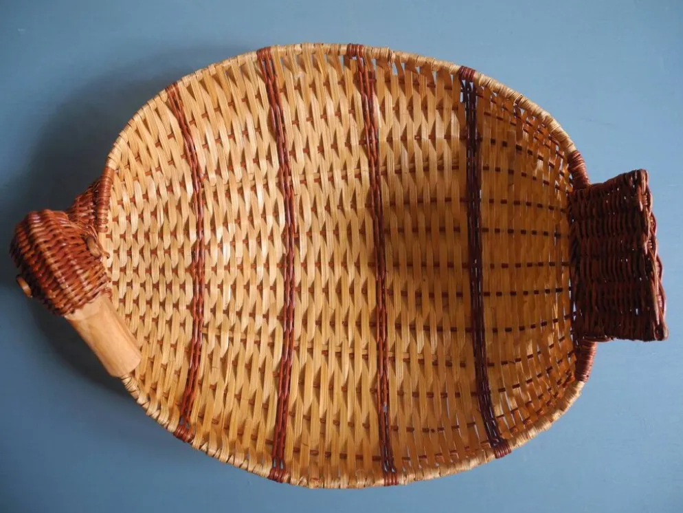 ancien panier corbeille canard rotin osier vintage basket rattan wicker